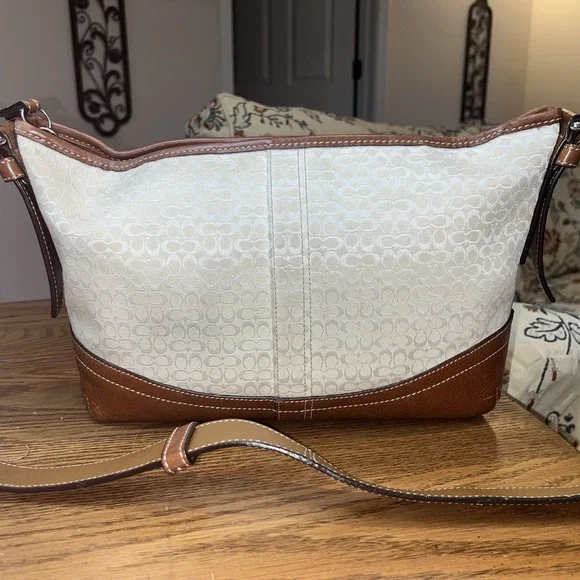 COACH White Sand Mn Signature E/W Sft Duffle 10945 Orig $268 - Picture 2 of 16